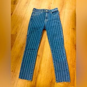 Abercrombie White Striped Jeans